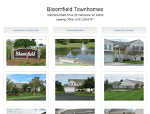 Tablet Screenshot of bloomfieldtownhomes.com